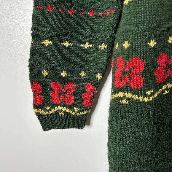 Vintage Woods&Gray 3D Knit Texture Sweater Womens Medium Cottagecore Chunky 90s - Picture 3 of 6